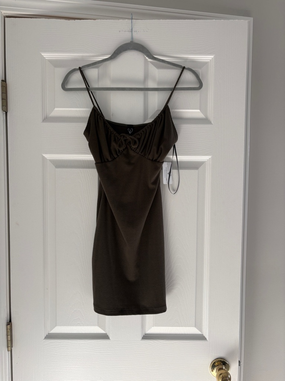 Windsor Brown Ribbed Mini Dress